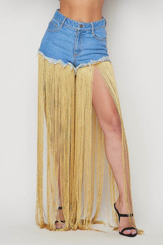 Night on the town fringes denim