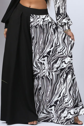 Half and half  wide leg pants