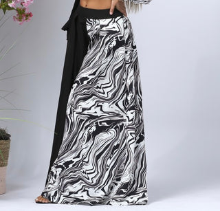 Half and half  wide leg pants